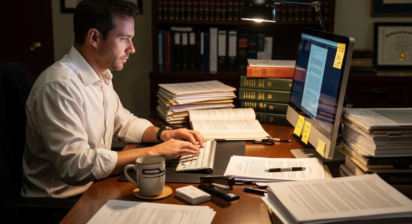 Lawyer working in office